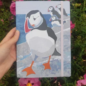 Puffin Notebook A5 size with Elastic page marker